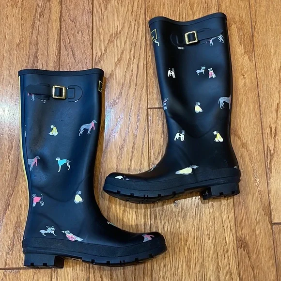 Joules Welly Print Women's Rubber Rain Boots - Picture 3 of 12